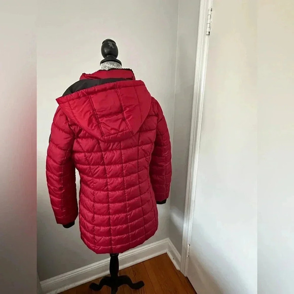 NWOT HFX Women's Heavyweight Quilted Winter Puffer Parka Mid Length. Wine Sz: M - Picture 2 of 16